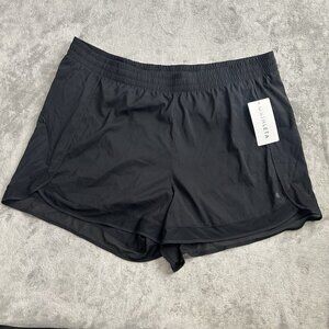 Athleta Shorts Women’s 3X Black Mesh Racer Run 4” Lined Athleisure Workout Gym